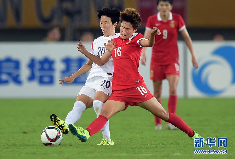 8月1日,在武汉体育中心进行2015东亚杯女子足球赛中,中国队以0比1不敌