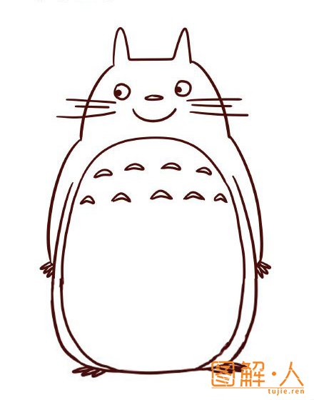 龙猫简笔画图解教程