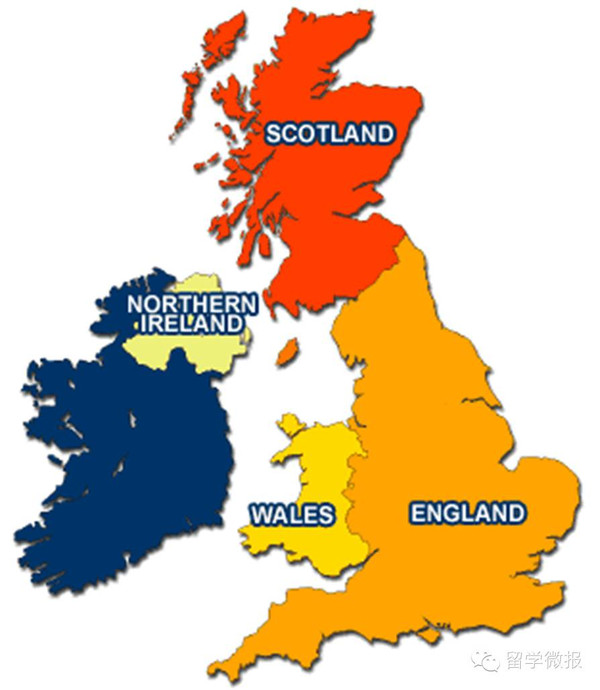 英国四个国家地图图片