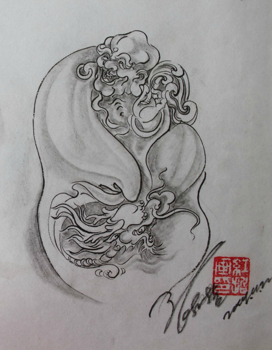下这些玉雕大师们,精美绝伦,形神兼备,深得中国水墨画精髓的设计图稿!