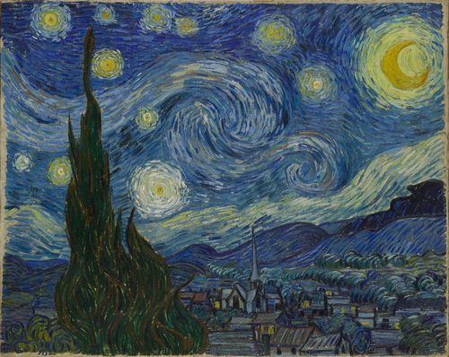 文森特·梵高，星夜(1889年)-图片来源：moma.org
