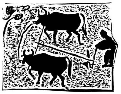 汉代牛耕图图片