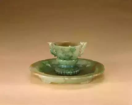 中国古玩 清時代 天然翡翠玉 本翡翠 高氷種飄花 唐龍紋彫リ 極細