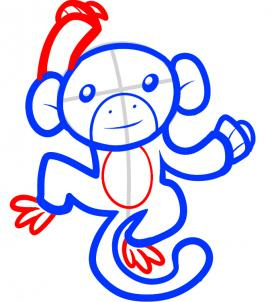 教宝宝如何画长臂猿的简笔画