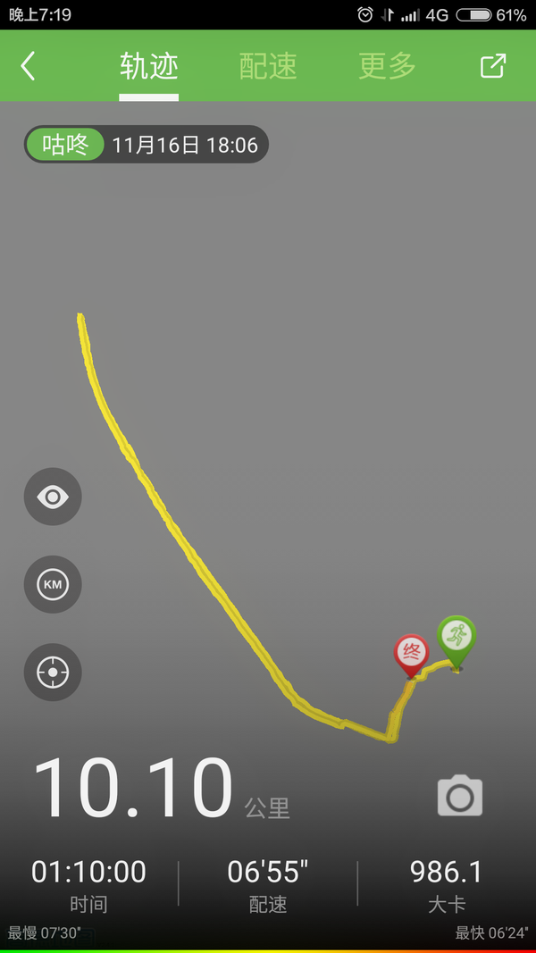 16跑步打卡发芽跑 10.10km