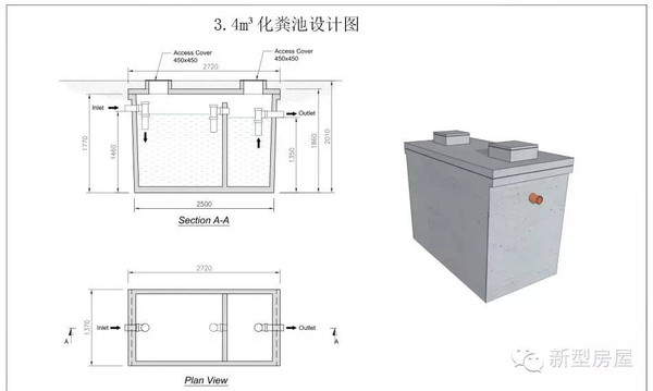 两格化粪池设计图图片