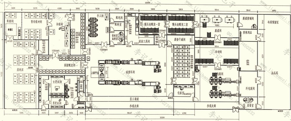 專業饅頭生產工廠車間平面圖,供大家參考!