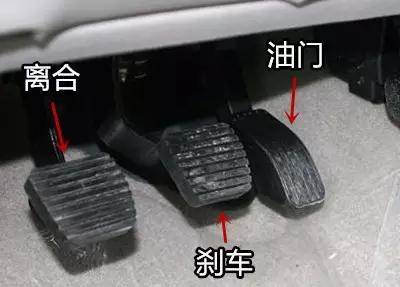 【剎車和油門的位置】 手動檔有三個踏板,離合,剎車和油門.