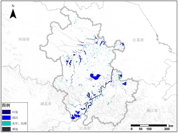 安徽省水域资源空间分布产品