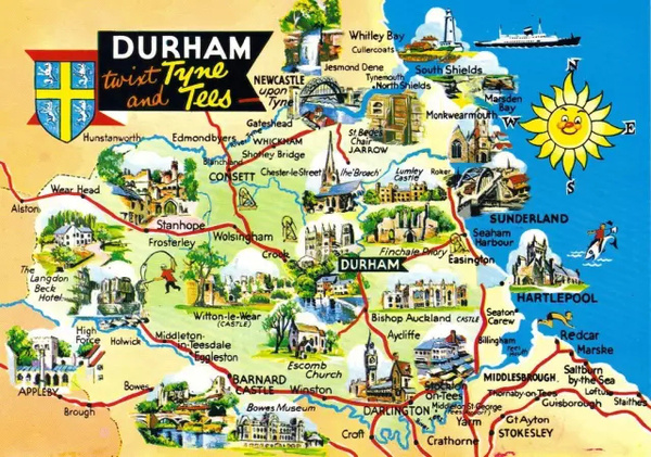英国杜伦市地图位置图片