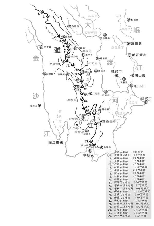 大渡河水电站分布图图片