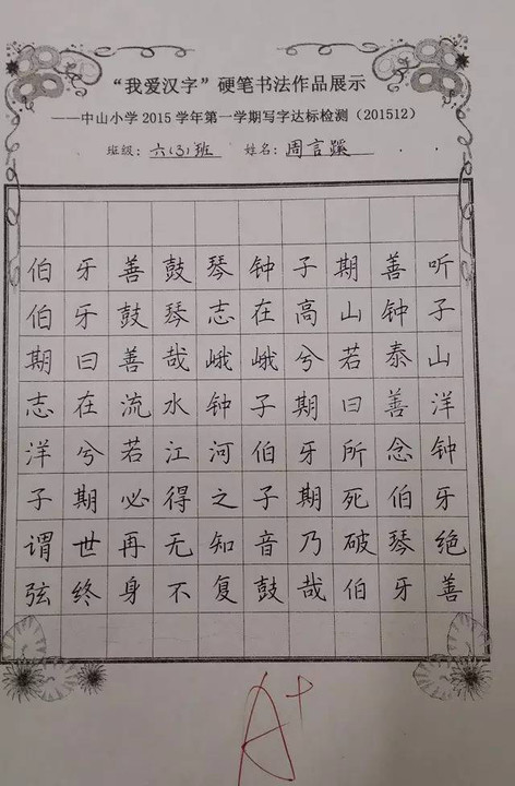 哇真漂亮这些小学生的手写字工整堪比印刷体