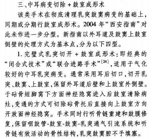 中耳炎临床分类和手术分型指南(2012)解读