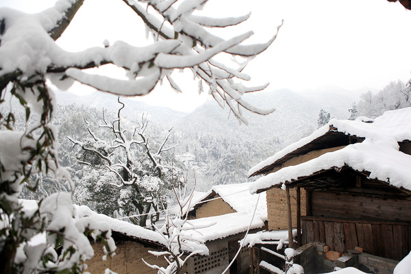 松阳四都雪景图片