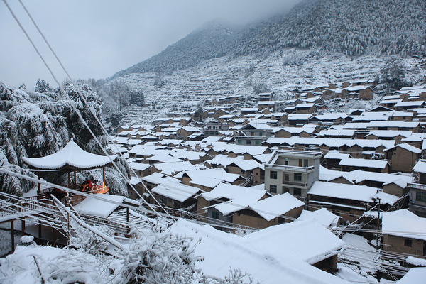 松阳四都雪景图片