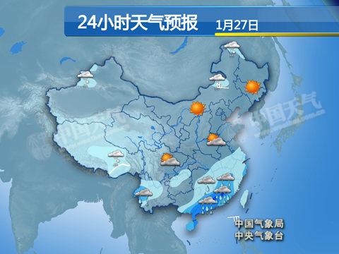 27日,南方将出现明显降雨天气。