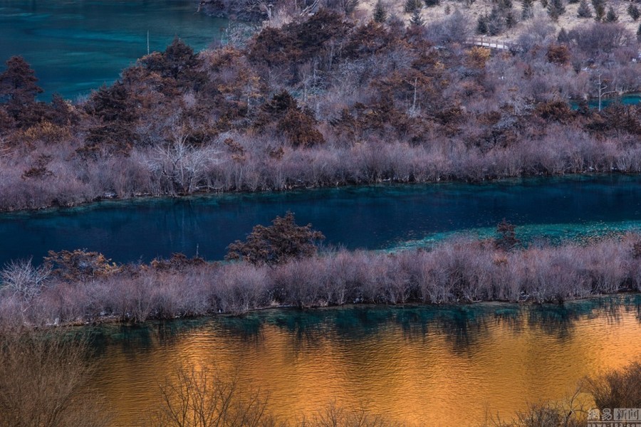 受寒流影響,全國大面積降溫,九寨溝景區夜間氣溫達到零下22度,到處結