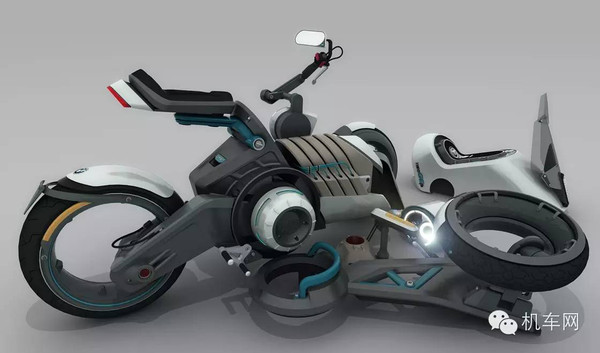 宝马又玩新概念1150geth电动摩托车设计图流出