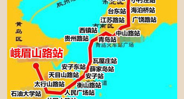 一张图看懂青岛地铁一号线:串连市区40个站点