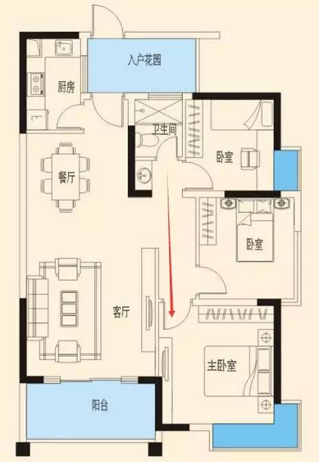 改变卫生间门的方向,或是做成暗门卧室门对大门大门正对