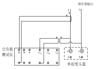 變壓器空載負載特性測試儀試驗接線圖
