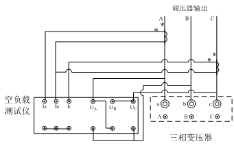 變壓器空載負載特性測試儀試驗接線圖