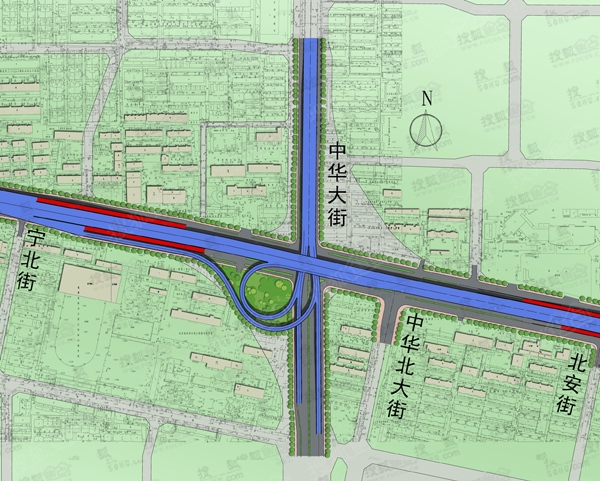 石家庄和平路高架西延方案公示 工程规划图