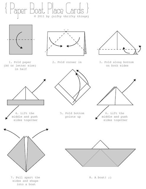 正方形小纸船的折法图片