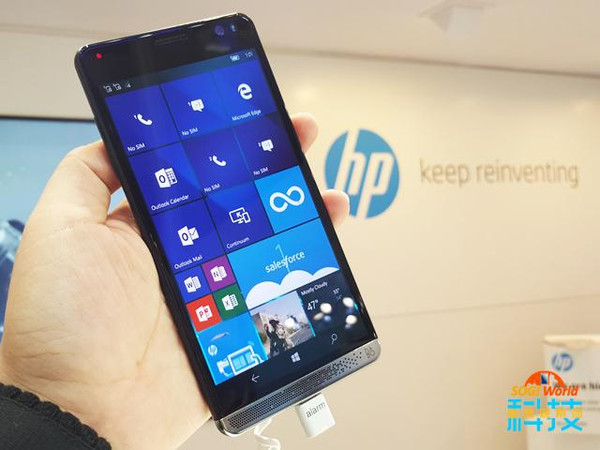 惠普于mwc 2016 推出 windows 10 mobile 智能手机惠普 elite x3,配备