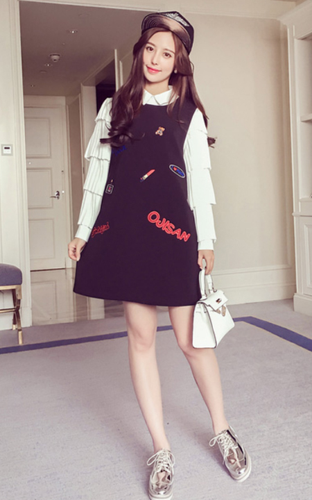 复古风搭配时髦优雅的长袖连衣裙