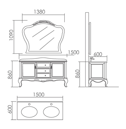 浴室柜CAD图画法图片