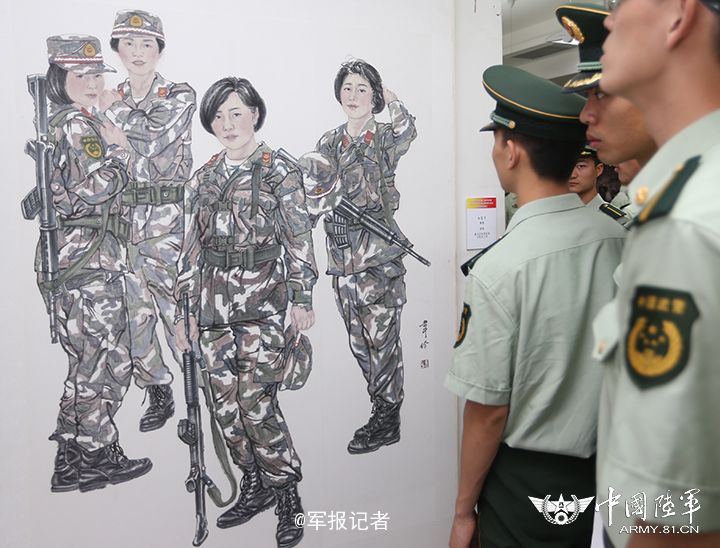 軍嫂畫筆下軍人形象栩栩如生(組圖)