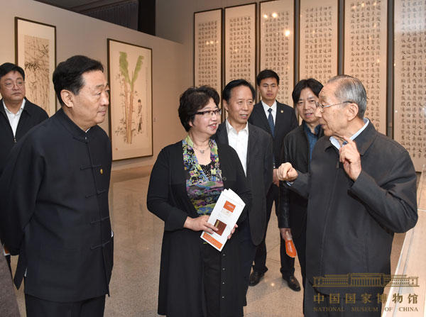 李瑞环吴邦国贾庆林李岚清到国博参观书法展(图)