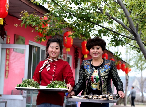 以"春"为媒 东宁邀游客赏花吃鱼(组图)畅游花海滩头鱼和蘸酱菜更配哦!