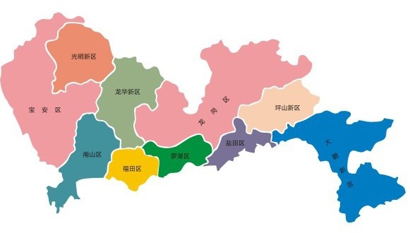 深圳区域详细分布图图片