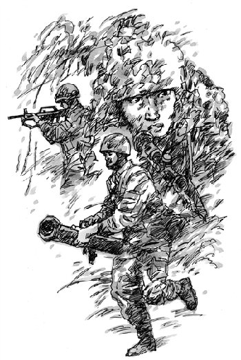 红军战士黑白画图片