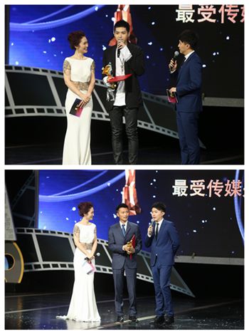 最受传媒关注年度新人吴亦凡和最受传媒关注年度演员谢霆锋