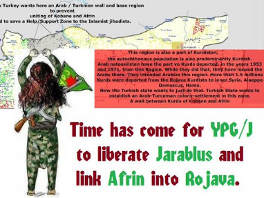 YPG宣传画：到连接阿芙琳和罗贾瓦的时候了