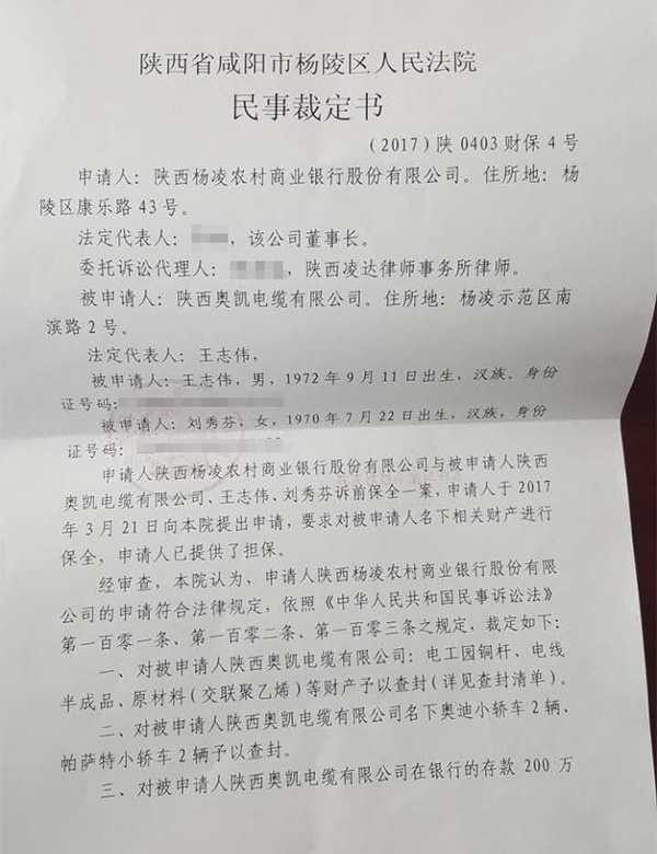 诉前财产保全裁定书图片