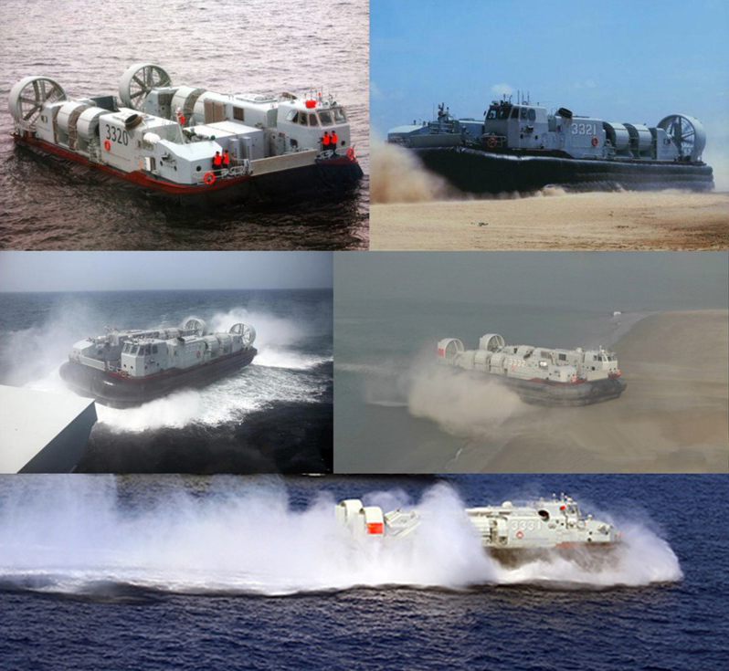 已经出现过的不同编号726型“野马”气垫登陆艇